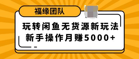 福源团队玩转闲鱼无货源新玩法，新手简单操作轻松月赚5000+-网赚36计