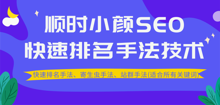 顺时小颜SEO快速排名手法技术教程、寄生虫手法、站群手法(适合所有关键词)-网赚36计