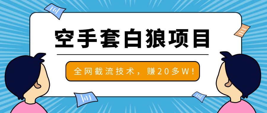 2020最新空手套白狼项目，全网批量截流技术，一个月实战成功赚20多W+-网赚36计