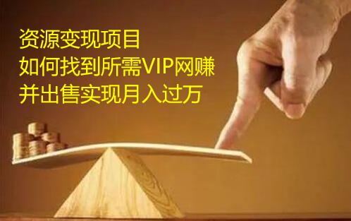 资源变现项目，如何找到所需VIP网赚资源并出售实现月入万-网赚36计