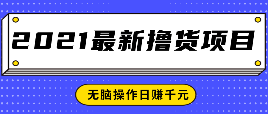 2021最新撸货项目，一部手机即可实现无脑操作轻松日赚千元-网赚36计