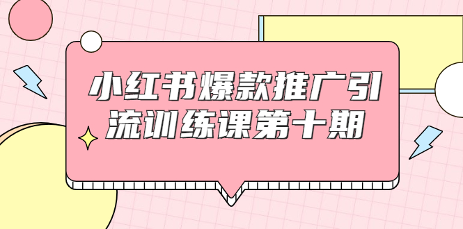小红书爆款推广引流训练课第十期，手把手带你玩转小红书，轻松月入过万-网赚36计
