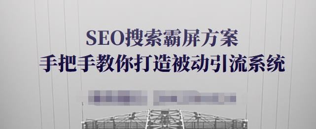 SEO搜索霸屏方案，手把手教你打造被动引流系统【视频课程】-网赚36计