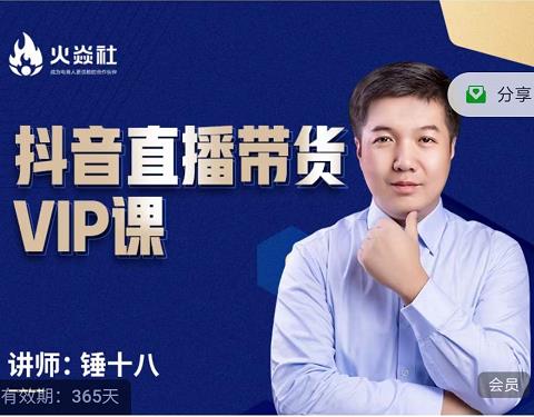 锤十八-抖音直播带货VIP课，专注直播带货有效盈利模式-网赚36计