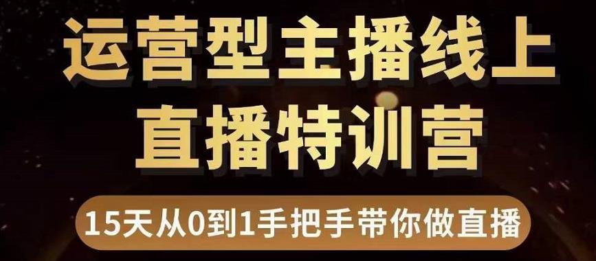 直播电商运营型主播特训营，0基础15天手把手带你做直播带货-网赚36计