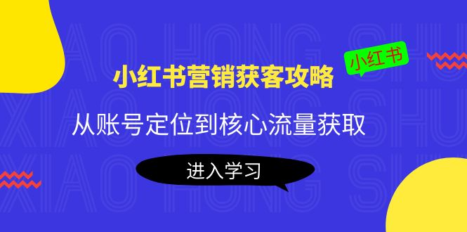 小红书营销获客攻略：从账号定位到核心流量获取，爆款笔记打造-网赚36计