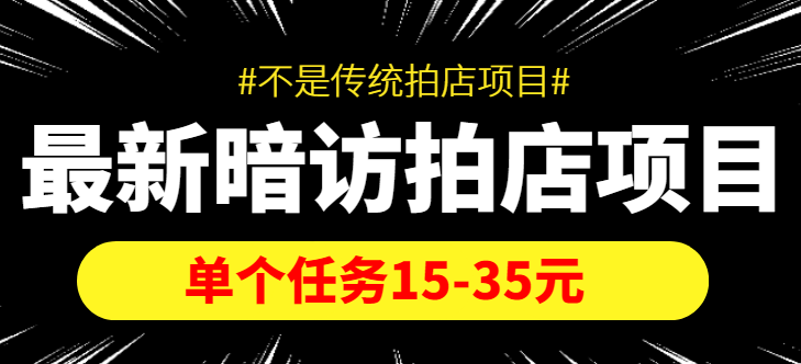 最新暗访拍店信息差项目，单个任务15-35元（不是传统拍店项目）-网赚36计