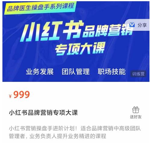 小红书品牌营销专项大课，操盘手进阶，一套能让你提升业务精进的课程-网赚36计