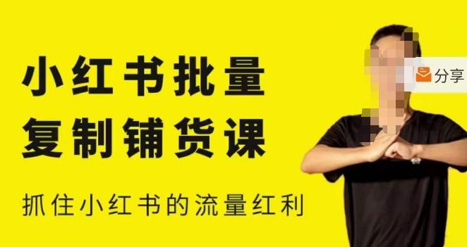 张宾·小红书批量复制铺货课,小红书0-1快速起号变现玩法,抓住小红书的流量红利(更新2023年3月)