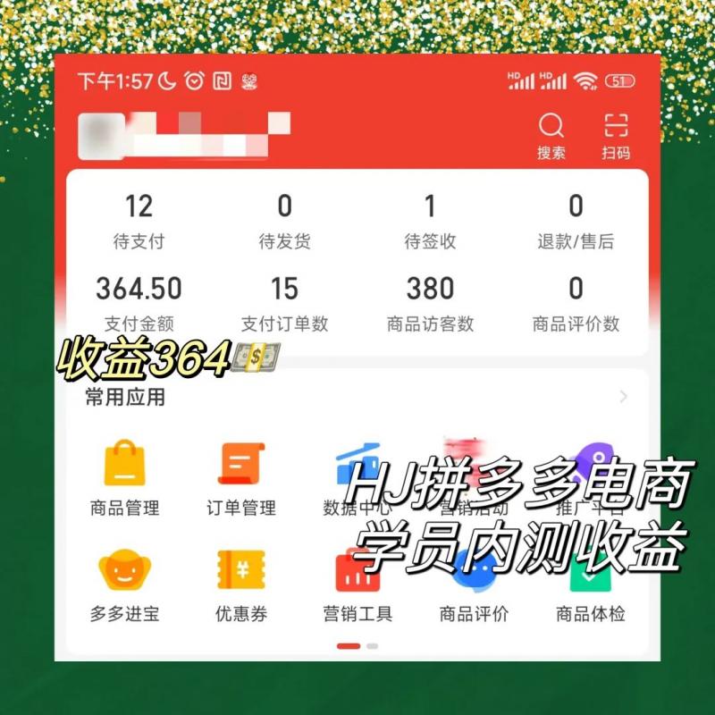 2023拼多多电商项目,稳定一天300~3000+,门槛低,出单快,一部手机即可完成