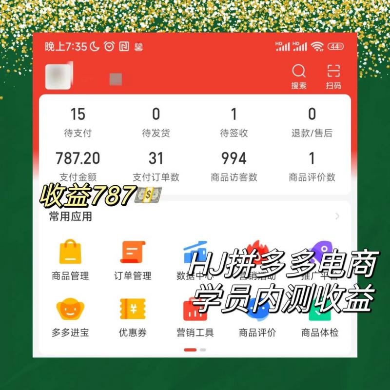 2023拼多多电商项目,稳定一天300~3000+,门槛低,出单快,一部手机即可完成