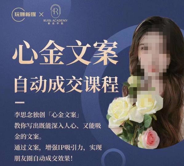 心金文案自动成交课程，教你写出既能深入人心又能吸金的文案，实现朋友圈自动成交效果-网赚36计