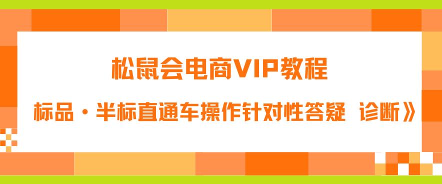 松鼠会电商VIP教程：松鼠《付费推广标品·半标直通车操作针对性答疑&诊断》-网赚36计