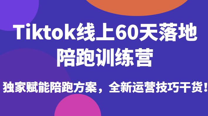 Tiktok线上60天落地陪跑训练营，独家赋能陪跑方案，全新运营技巧干货-网赚36计