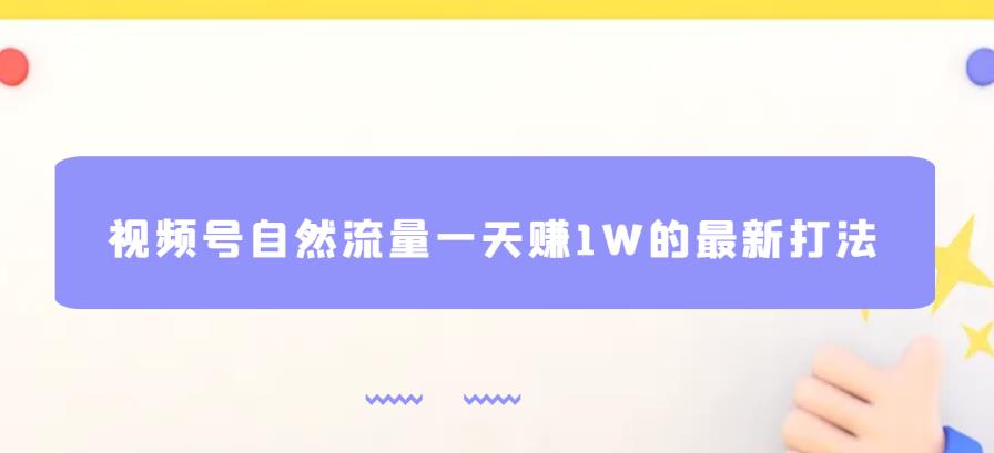视频号自然流量一天赚1W的最新打法，基本0投资【揭秘】-网赚36计