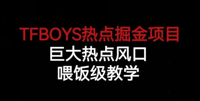 TFBOYS热点掘金项目,巨大热点风口,喂饭级教学