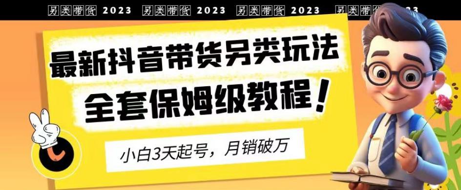2023年最新抖音带货另类玩法，3天起号，月销破万（保姆级教程）【揭秘】-网赚36计