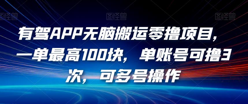 有驾APP无脑搬运零撸项目,一单最高100块,单账号可撸3次,可多号操作【揭秘】