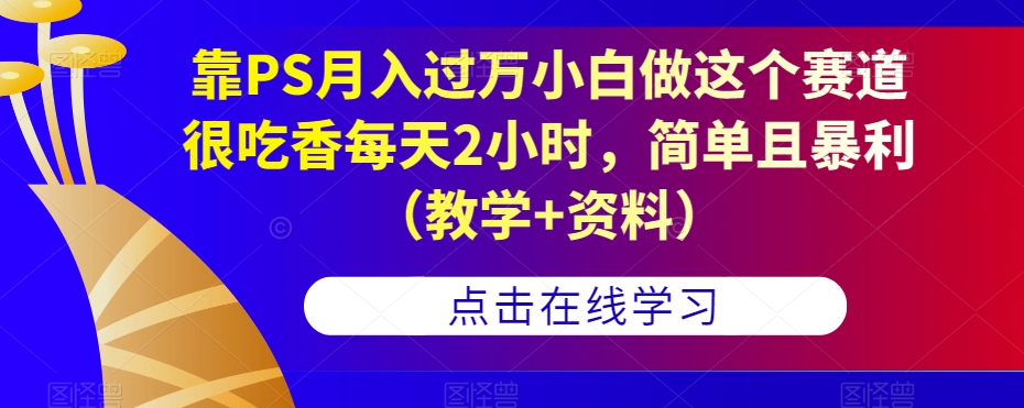 靠PS月入过万小白做这个赛道很吃香每天2小时，简单且暴利（教学+资料）-网赚36计