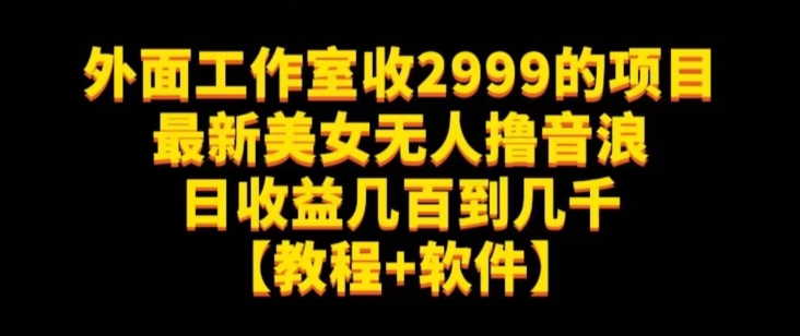 外面工作室收2999的项目最新美女无人撸音浪日收益几百到几千【教程+软件】(仅揭秘)