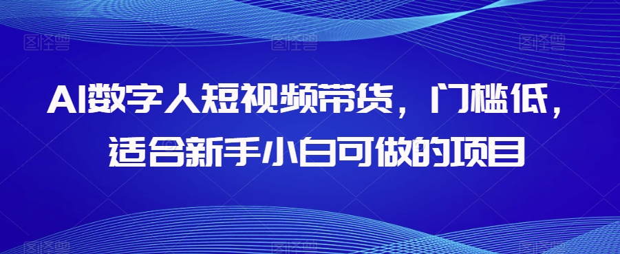 AI数字人短视频带货，门槛低，适合新手小白可做的项目-网赚36计