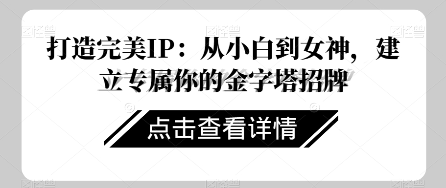 打造完美IP：从小白到女神，建立专属你的金字塔招牌-网赚36计