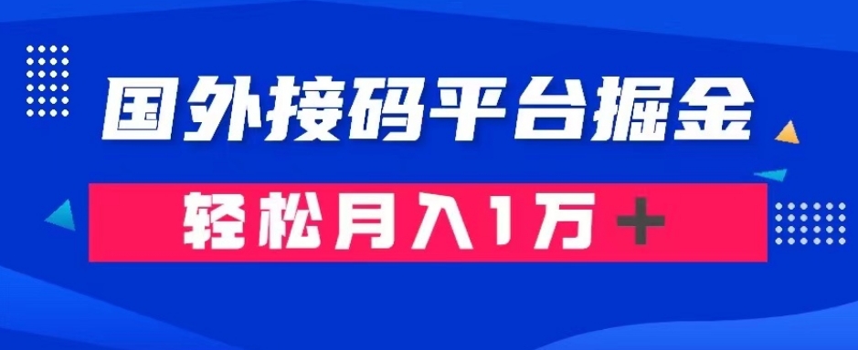 通过国外接码平台掘金：成本1.3，利润10＋，轻松月入1万＋【揭秘】-网赚36计