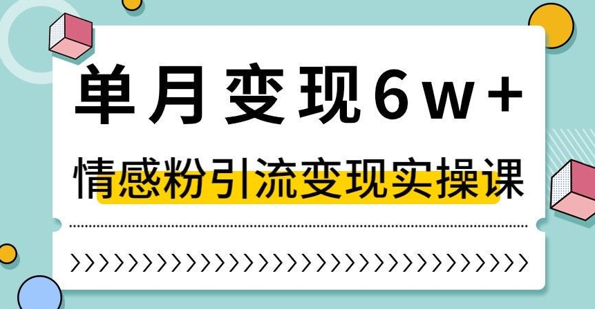 单月变现6W+，抖音情感粉引流变现实操课，小白可做，轻松上手，独家赛道【揭秘】-网赚36计