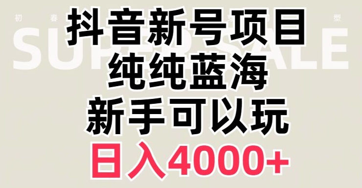 抖音蓝海赛道，必须是新账号，日入4000+【揭秘】-网赚36计