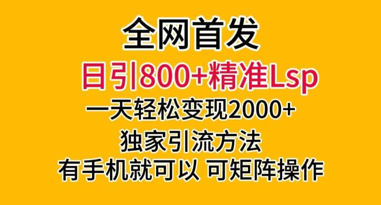 全网首发！日引800+精准老色批，一天变现2000+，独家引流方法，可矩阵操作【揭秘】-网赚36计