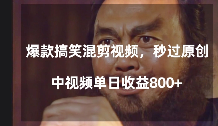 爆款搞笑混剪视频,百分百过原创,单日中视频播放收益800+【揭秘】