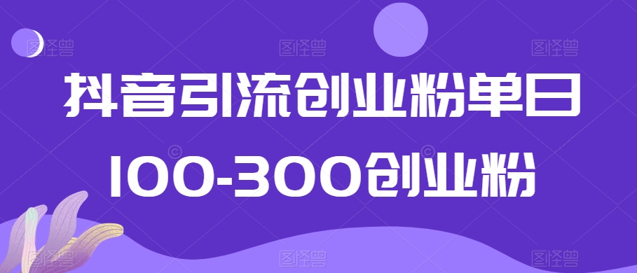 抖音引流创业粉单日100-300创业粉【揭秘】-网赚36计