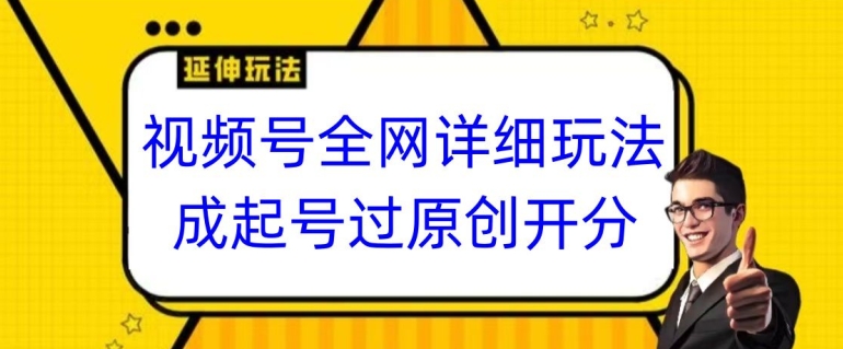 视频号全网最详细玩法，起号过原创开分成，单号日入300+【揭秘】-网赚36计