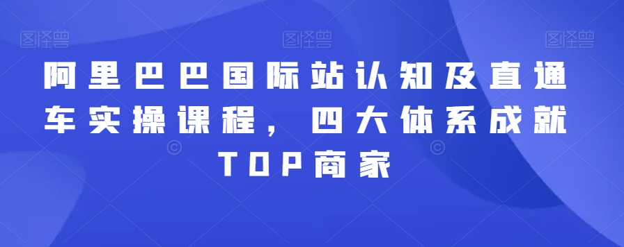 阿里巴巴国际站认知及直通车实操课程，四大体系成就TOP商家-网赚36计