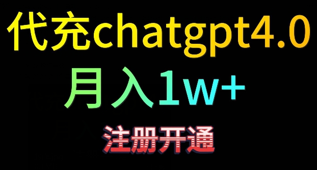 代充chatgpt4，日入500+，精准引流，暴力变现【揭秘】-网赚36计