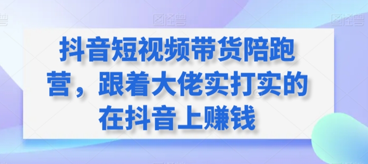 抖音短视频带货陪跑营，跟着大佬实打实的在抖音上赚钱-网赚36计