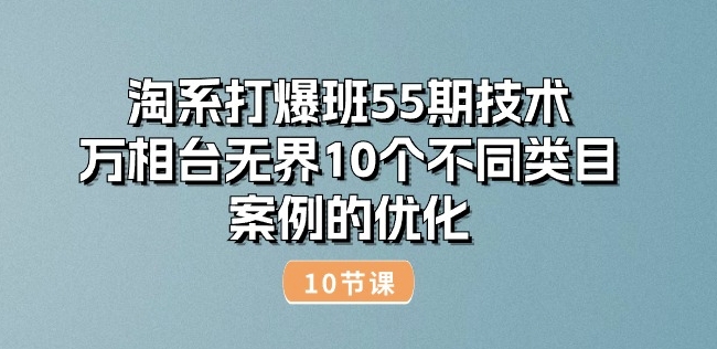 淘系打爆班55期技术:万相台无界10个不同类目案例的优化(10节)