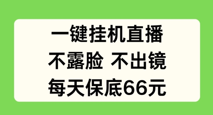 一键挂JI直播，不露脸不出境，每天保底66元【揭秘】-网赚36计