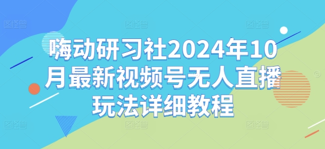嗨动研习社2024年10月最新视频号无人直播玩法详细教程-网赚36计