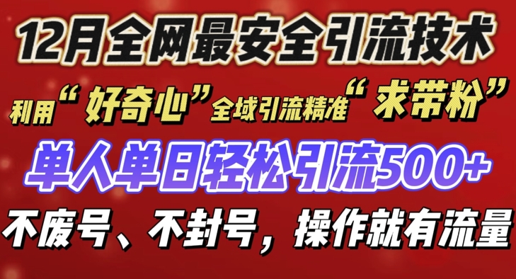12 月份全网最安全引流创业粉技术来袭，不封号不废号，有操作就有流量【揭秘】-网赚36计