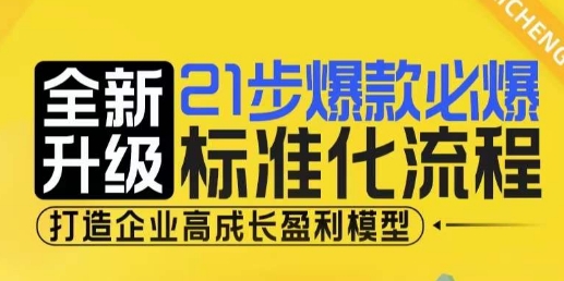 21步爆款必爆标准化流程，全新升级，打造企业高成长盈利模型-网赚36计