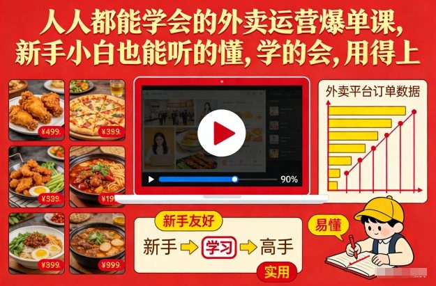 人人都能学会的外卖运营爆单课，新手小白也能听的懂，学的会，用得上-网赚36计