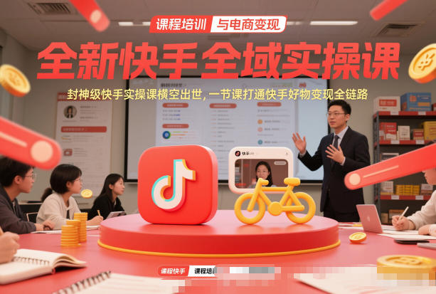 全新快手全域实操课，封神级快手实操课横空出世，一节课打通快手好物变现全链路-网赚36计