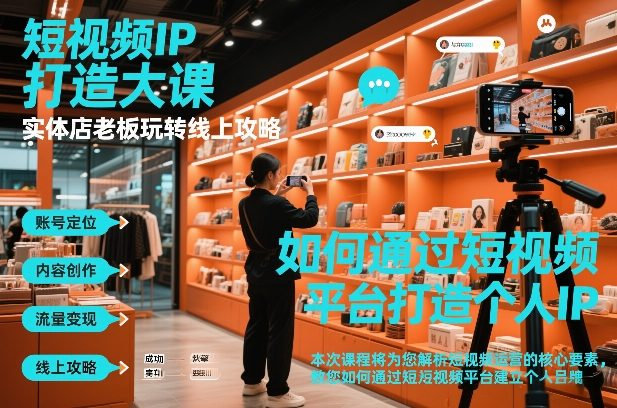短视频ip打造大课，实体店老板玩转线上攻略-网赚36计