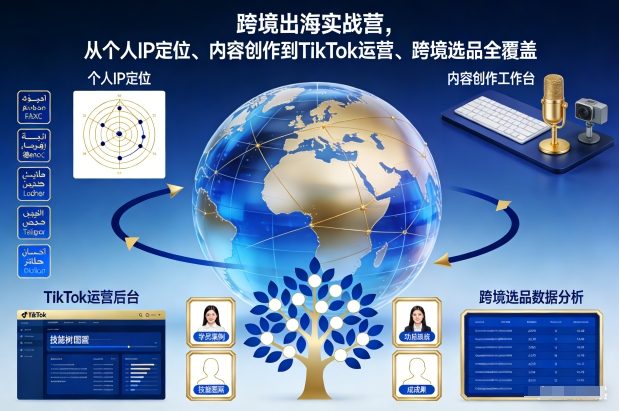 跨境出海实战营，从个人IP定位、内容创作到TikTok运营、跨境选品全覆盖-网赚36计