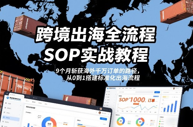 跨境出海全流程全盘托出SOP实战教程，9个月斩获海外千万订单的路径，从0到1搭建标准化出海流程-网赚36计