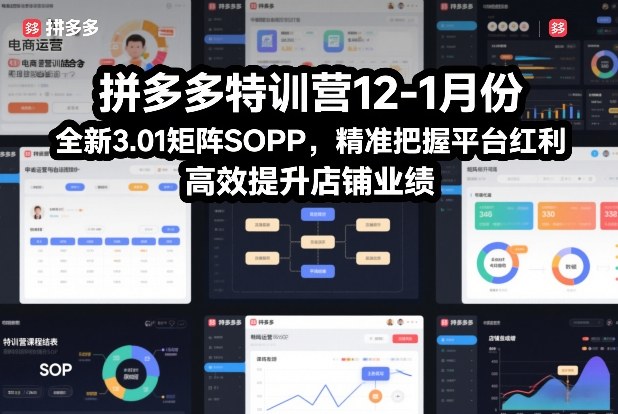 拼多多特训营12-1月份，全新3.01矩阵Sop，精准把握平台红利，高效提升店铺业绩-网赚36计