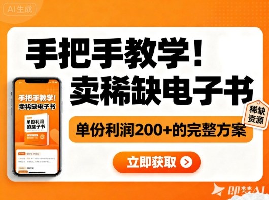 手把手教学！在小红书卖稀缺电子书，单份利润2张+的完整方案-网赚36计