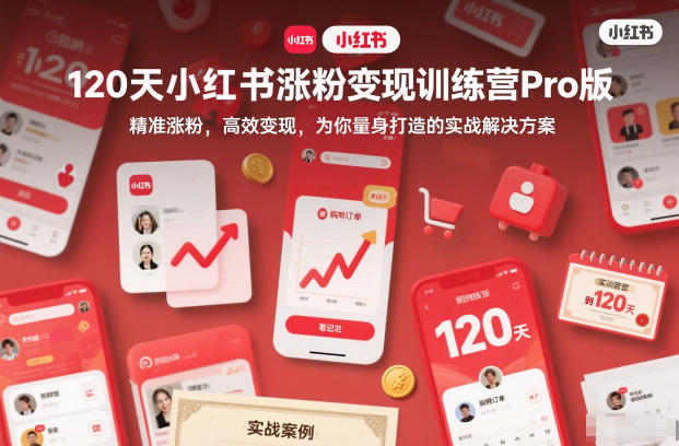 120天小红书涨粉变现训练营Pro版，​精准涨粉，高效变现​，为你量身打造的实战解决方案-网赚36计