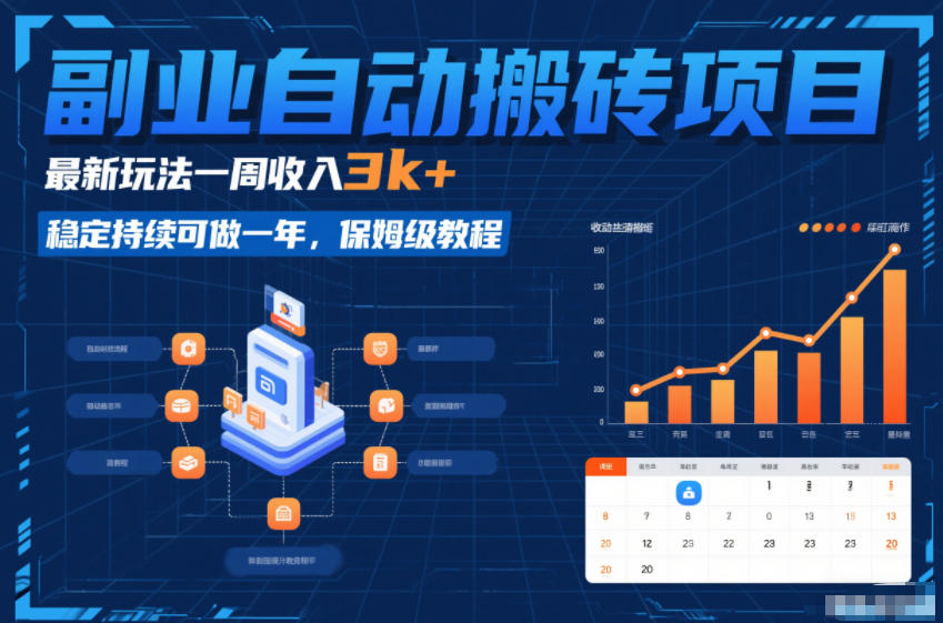副业自动搬砖项目，最新玩法一周收入3k+，稳定持续可做一年，保姆级教程【揭秘】-网赚36计